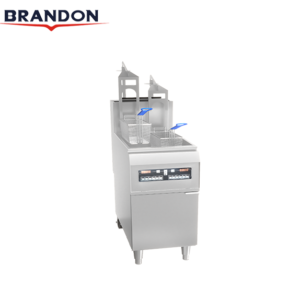Computer gas fryer featuring an automatic basket lifting function for efficient cooking